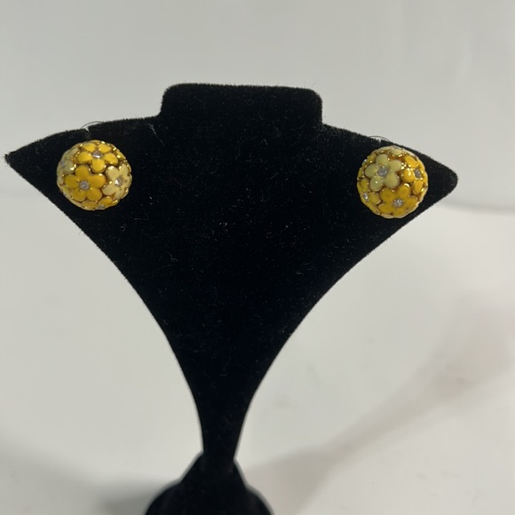 Tutti Fruitti Yellow Flower Ball Earrings - Picture 6 of 7